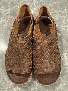 NWOT Brown Braided Leather Brand X Huarache Sandals - Women Size 9
